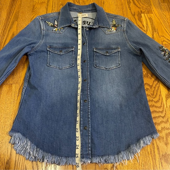 Thelma Deluxe Embroidered Love Now Denim Shirt - Picture 15 of 16